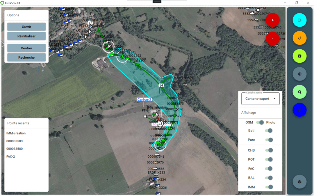 infrascoutX application screenshot